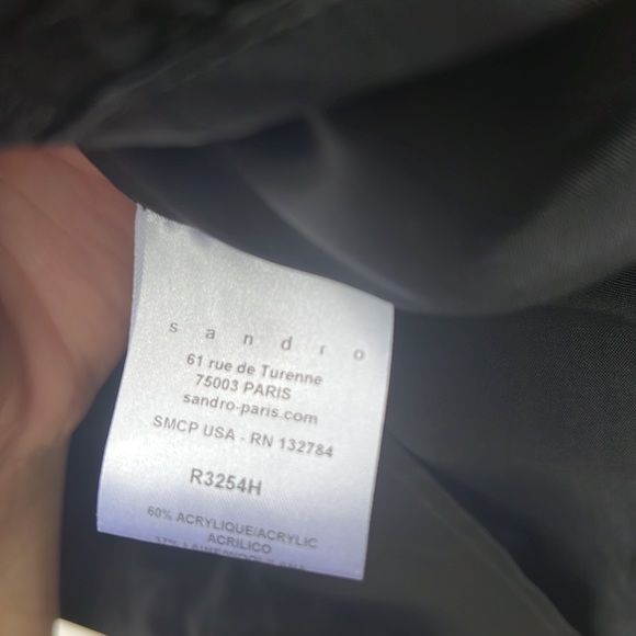 Sandro Navy Blue and Black Tweed and Wool Dress - Picture 4 of 13